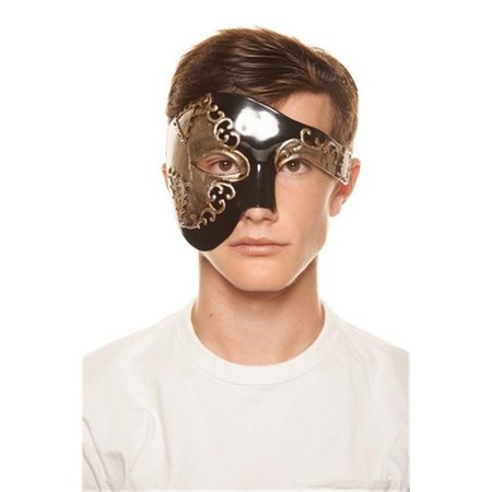 SUPRISEITSME Phantom of the Opera Inspired Gold  Black Half Face Plastic Masquerade Mask SU740816
